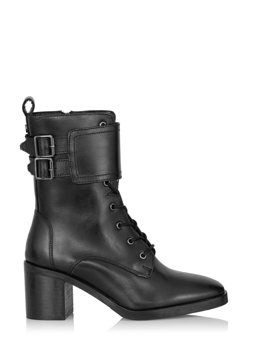 Czarne skórzane botki damskie BUTYD-1028-99(Z23)-07