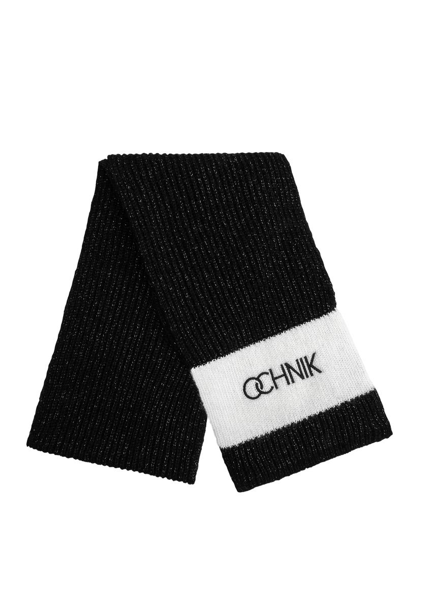Czarny szalik damski z logo OCHNIK SZADT-0125A-99(Z25)