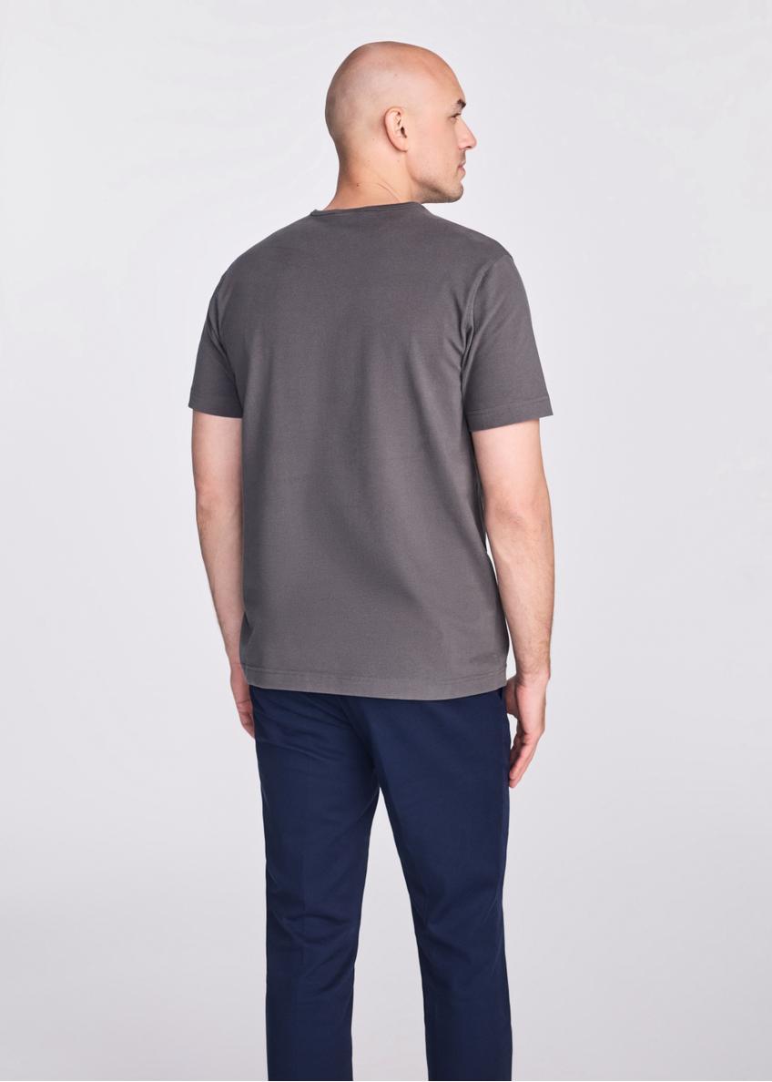 Grafitowy bawełniany t-shirt męski TSHMT-0124-91(W25)