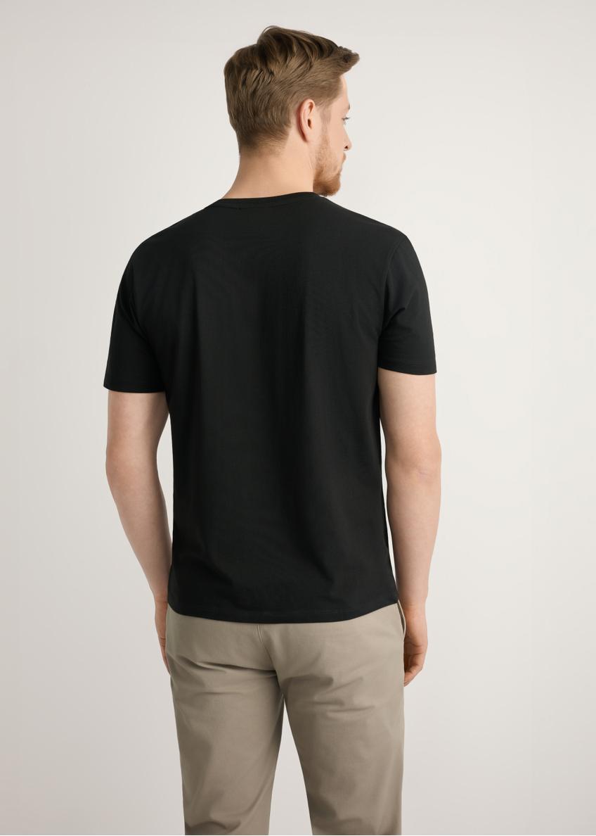 Czarny bawełniany T-shirt męski TSHMT-0120-99(W26)