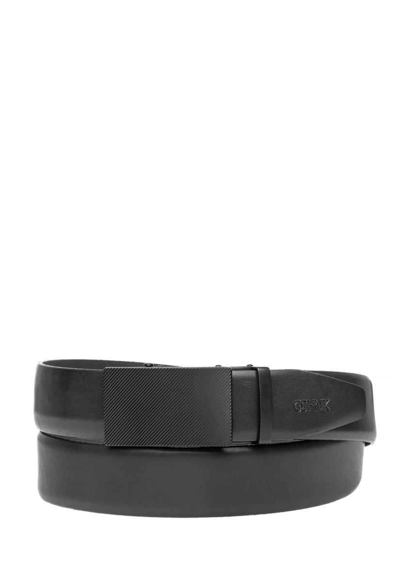 Skórzany czarny pasek męski PASMS-0269-99(W26)