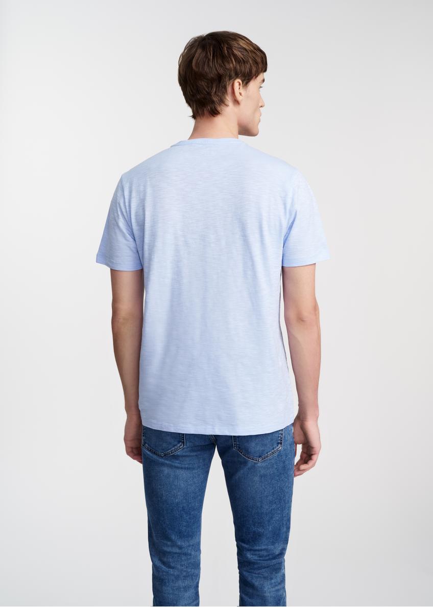 Błękitny bawełniany t-shirt męski TSHMT-0121-60(W25)