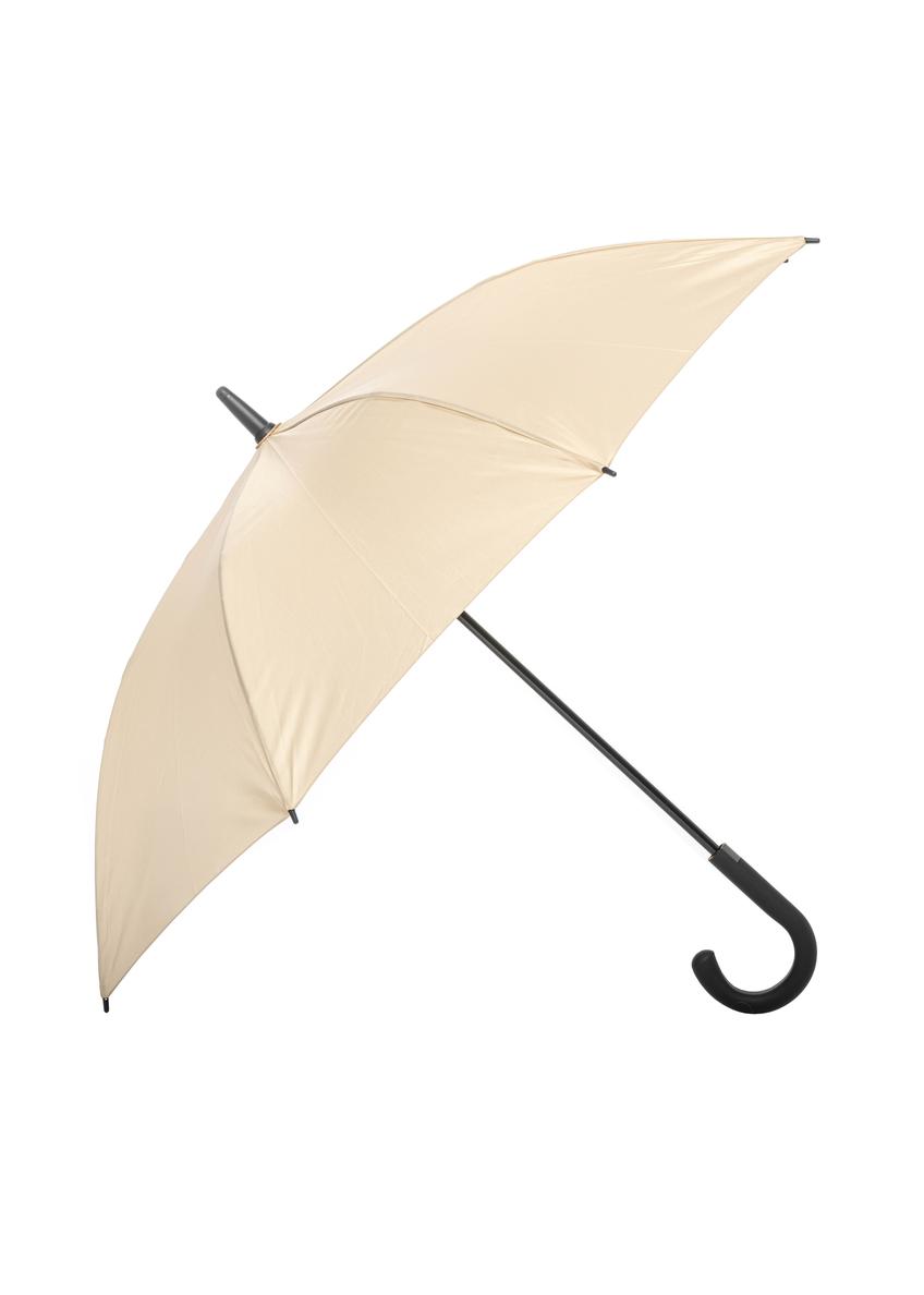 Duży parasol damski w kolorze beżowym PARSD-0035-1B(W26), widok produktu z przodu na białym tle.