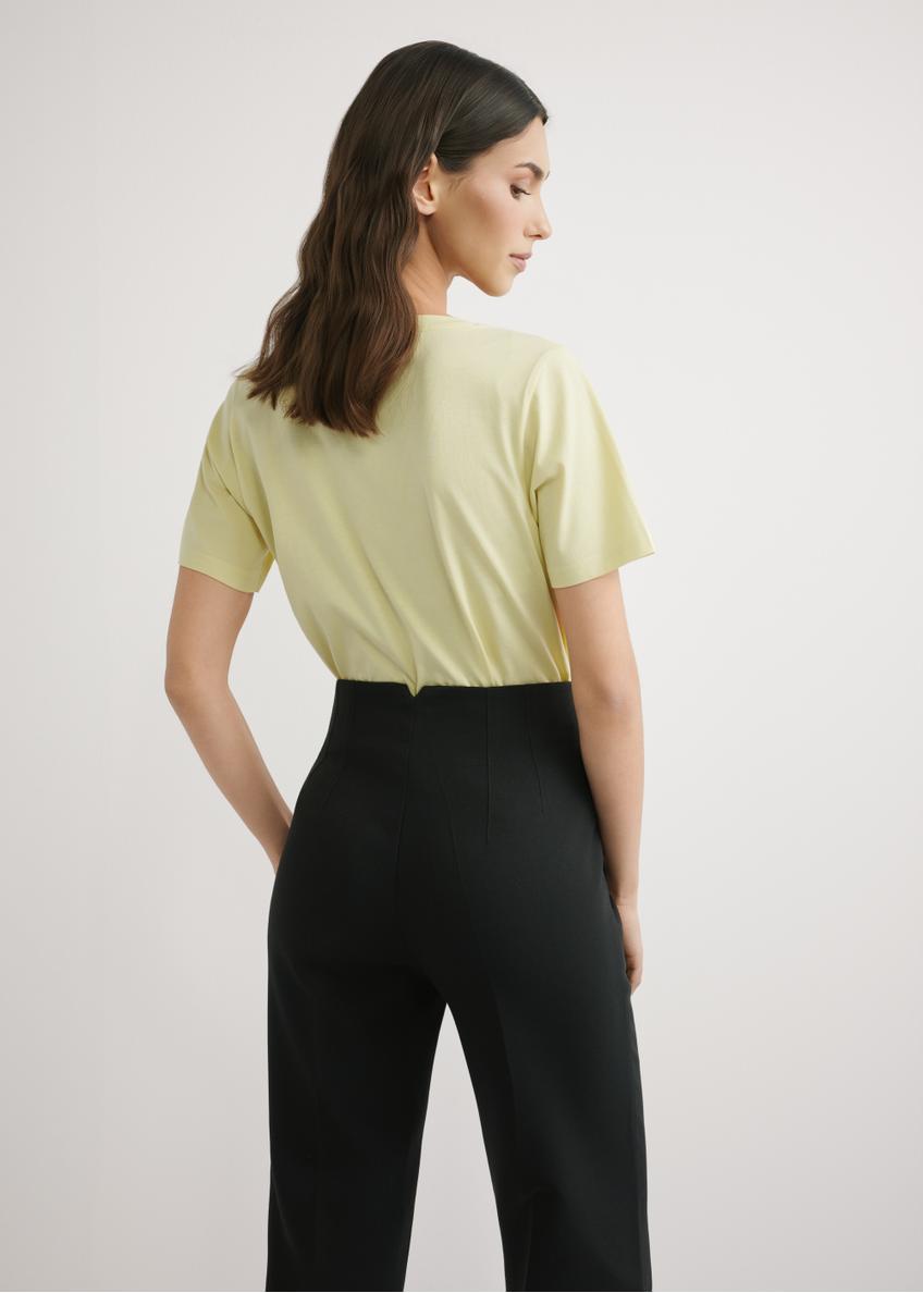 Jasnożółty T-shirt damski basic TSHDT-0120-2A(W26)