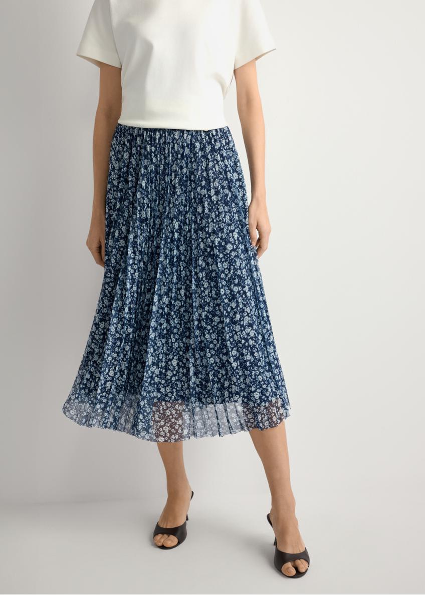 Spódnica plisowana midi w kwiaty SPCDT-0110-7P(W26)