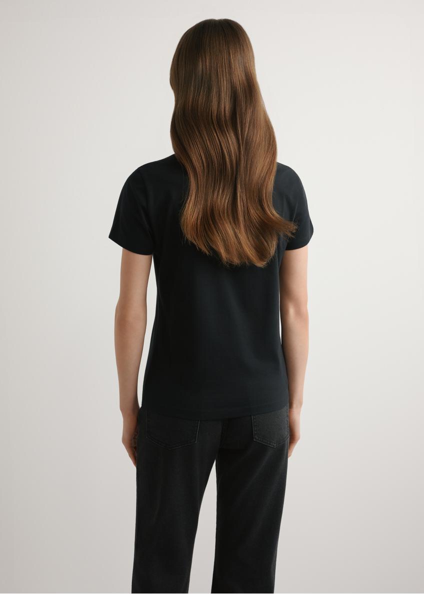 Czarny T-shirt damski z logo TSHDT-0155-99(W26)