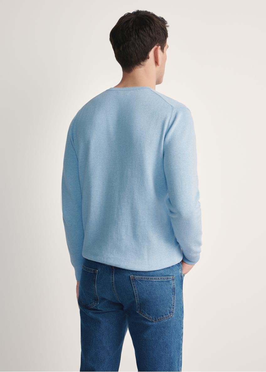 Niebieski sweter męski z logo SWEMT-0159A-61(Z25)
