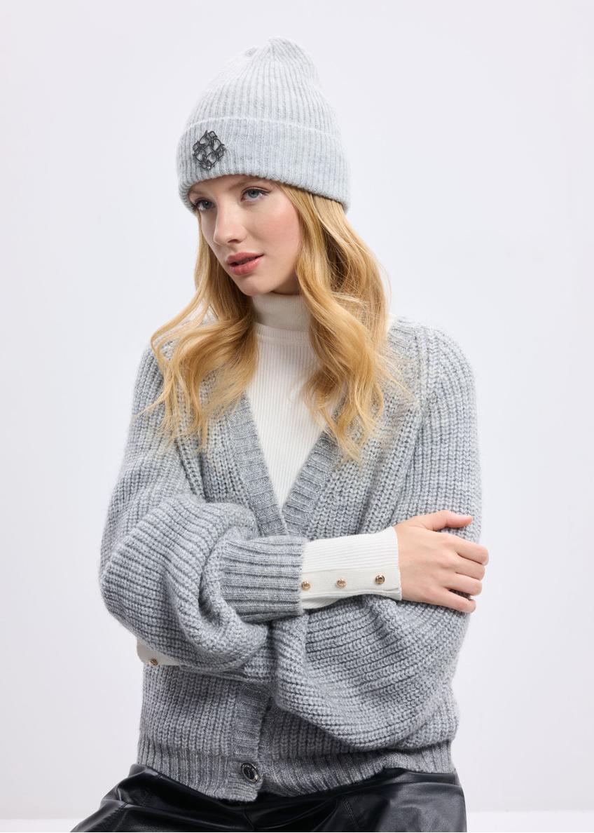 Jasnoszara czapka damska zimowa CZADT-0198-91(Z25)