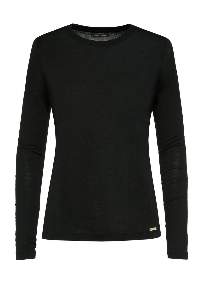 Czarny damski longsleeve damski LSLDT-0045-99(Z24)-01
