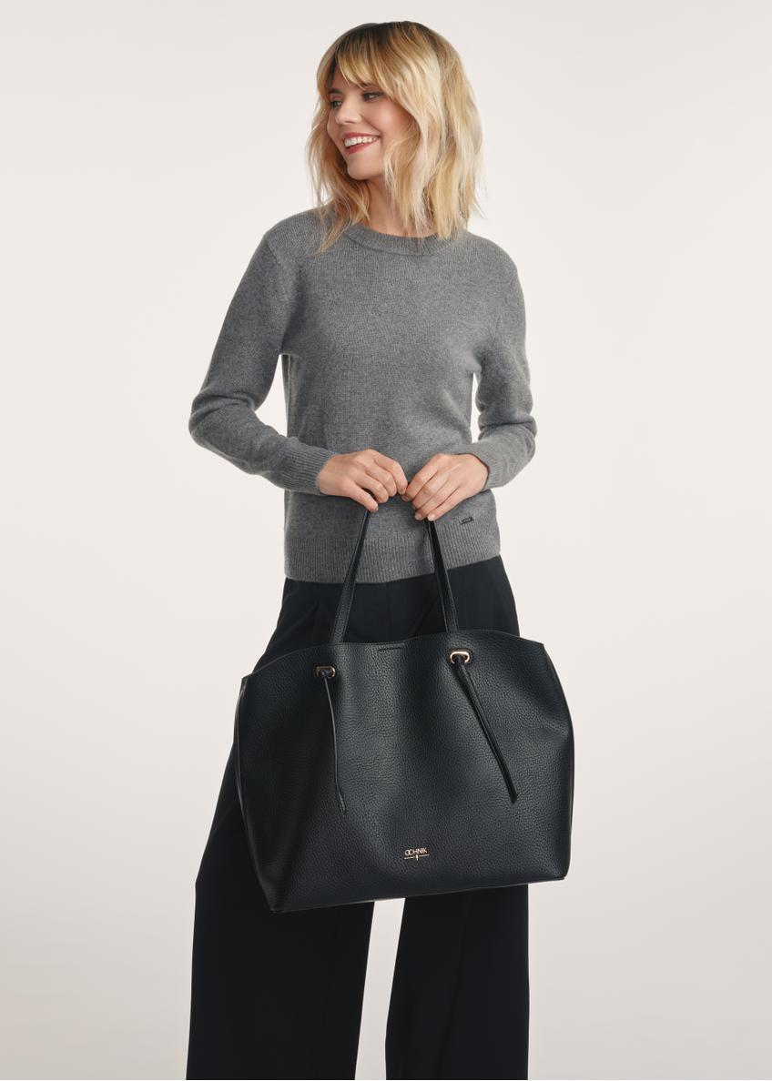 Duża czarna torebka shopper TOREC-0995A-99(Z25)