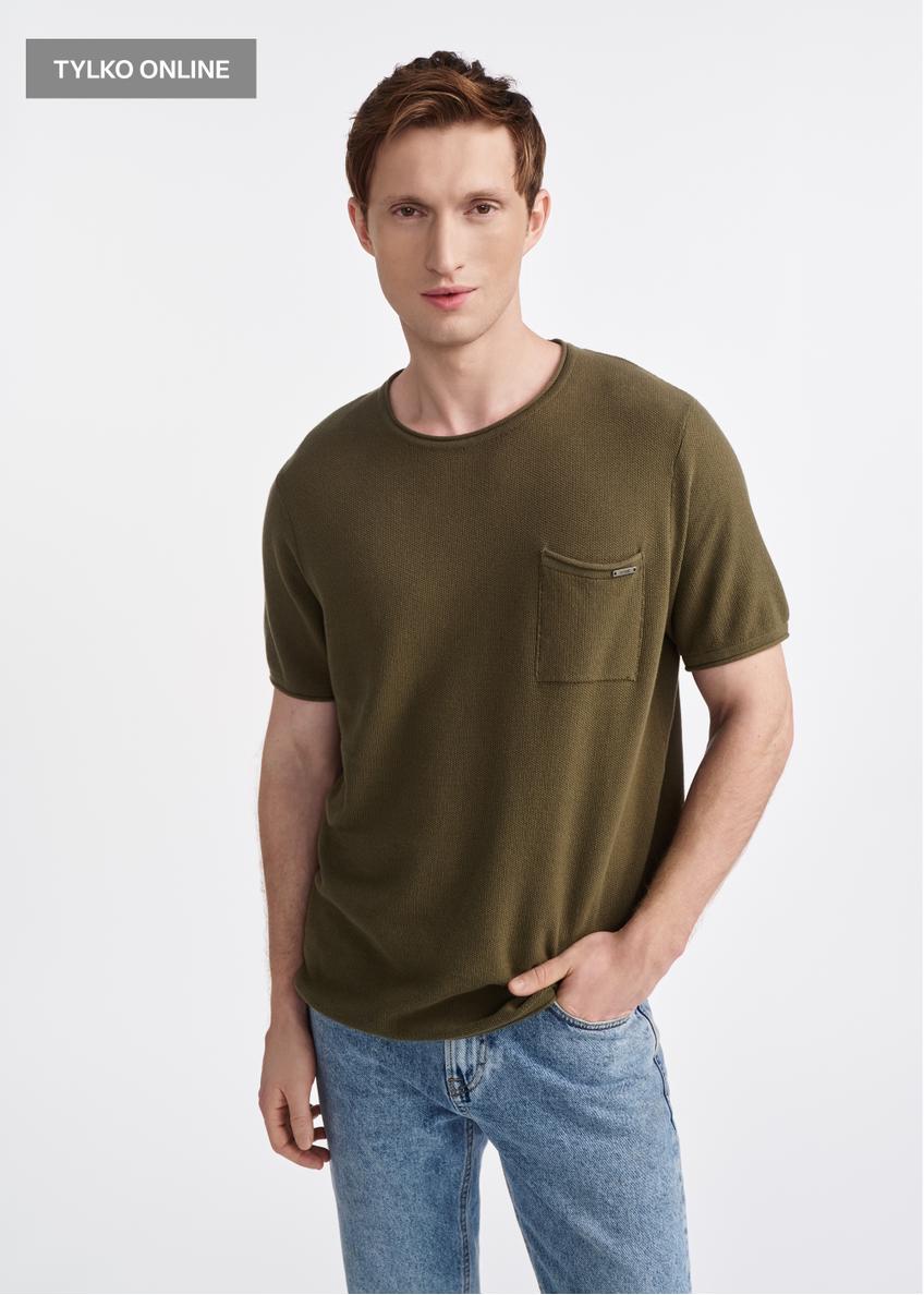 Bawełniany przewiewny t-shirt męski TSHMT-0122-55(W25)