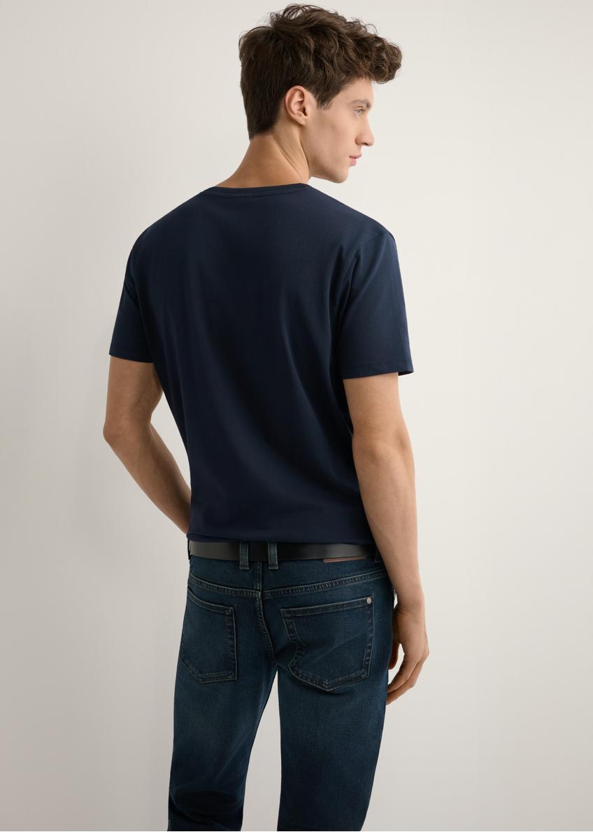 Granatowy T-shirt męski TSHMT-0120-7E(W26)